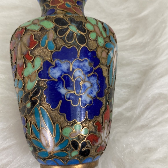 Vintage Cloisonné Enamel Miniature Vase - Picture 5 of 7